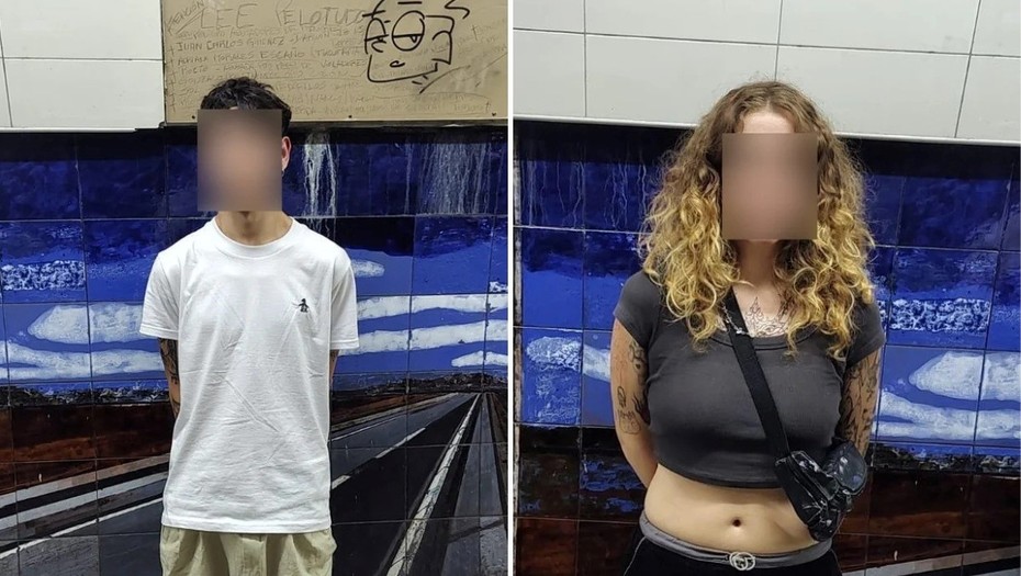 Detenidos por vandalizar las paredes de la estación Callao del&nbsp;subte